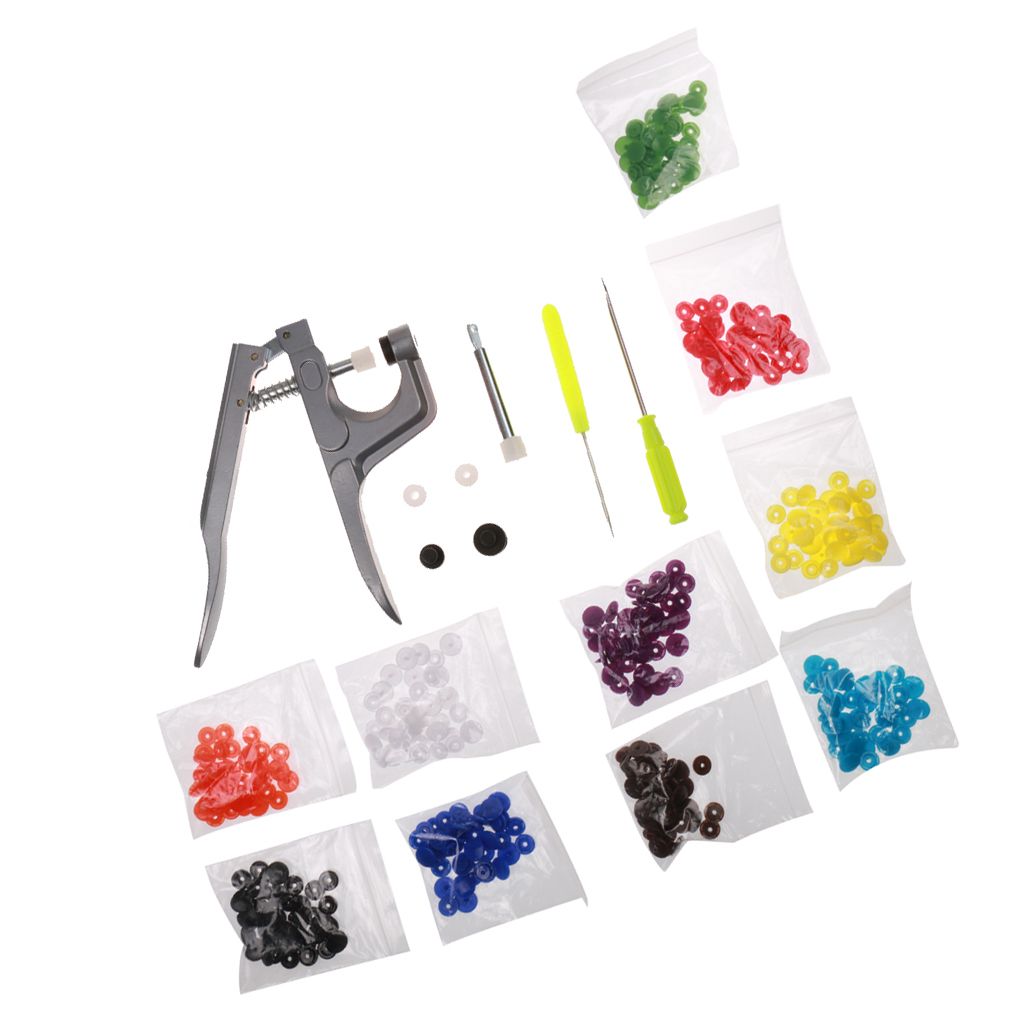 Handheld Pliers Tool Installs Plastic Snaps Button Fastener Press