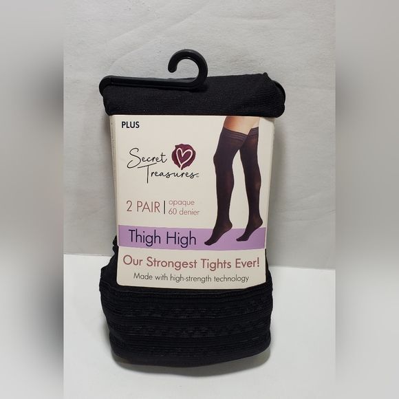Women's Opaque Thigh Highs, 2 Pack