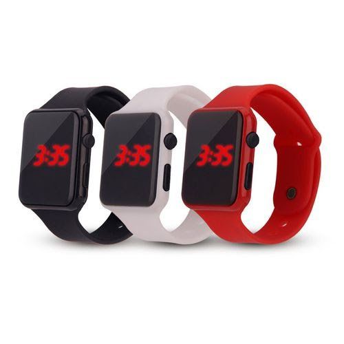 3 Piece Digital Led Silicone Wristwatch For Teens And Kids Sport Watch