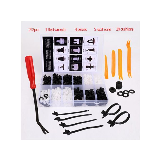 292pcs Boxed Car Plastic Buckle Hybrid Type Universal Car Interior Trim Fixing Clip