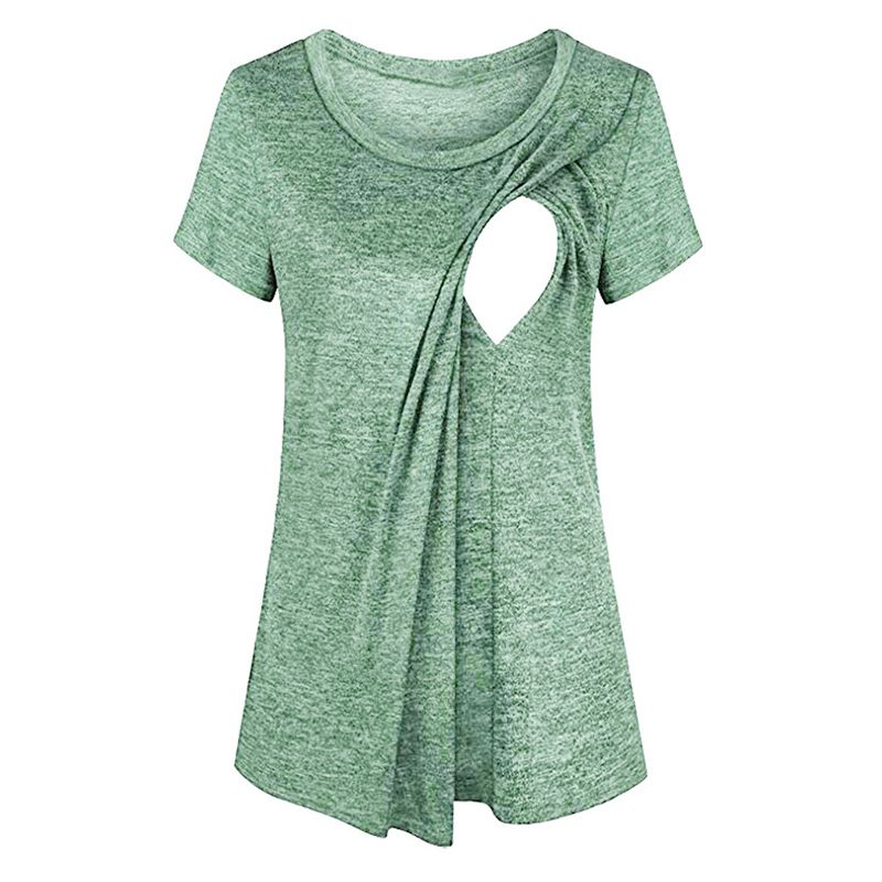 Nursing Tops Women Short Sleeve Maternity Clothes Summer Pregnancy Shirt