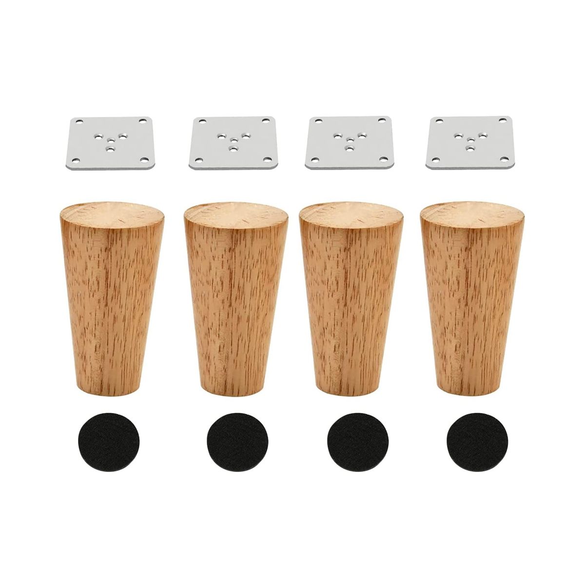 Wood 4 Inch Furniture Legs 4 Round Solid Mid Couch Feet Repment Legs for Sofa Dresser Cabinet Bed Home DIY