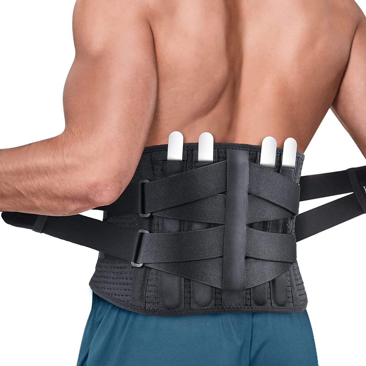 (Black)Medical Back Lumbar Support Belt Waist Orthopedic Brace Posture Men Women Corset Spine  JIN
