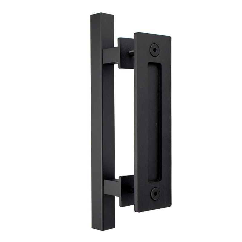 Square Handle- Pull Flush Recessed Wood Door Handle Sliding Barn Door Pull 12