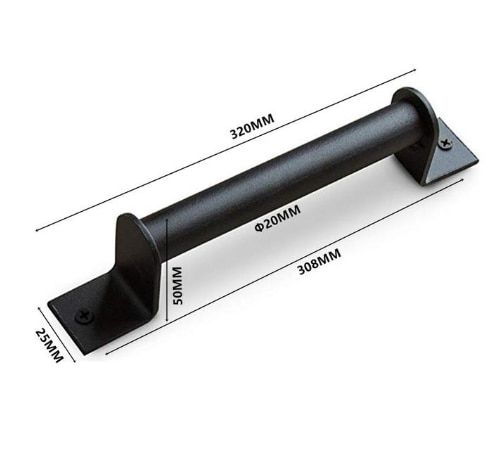 A-320mm Black-1pcs Carbon Steel Barn Door Handle Gate Handle Pull Heavy Duty Wood Sliding Barn Door Pull Handle Vintage Hardware