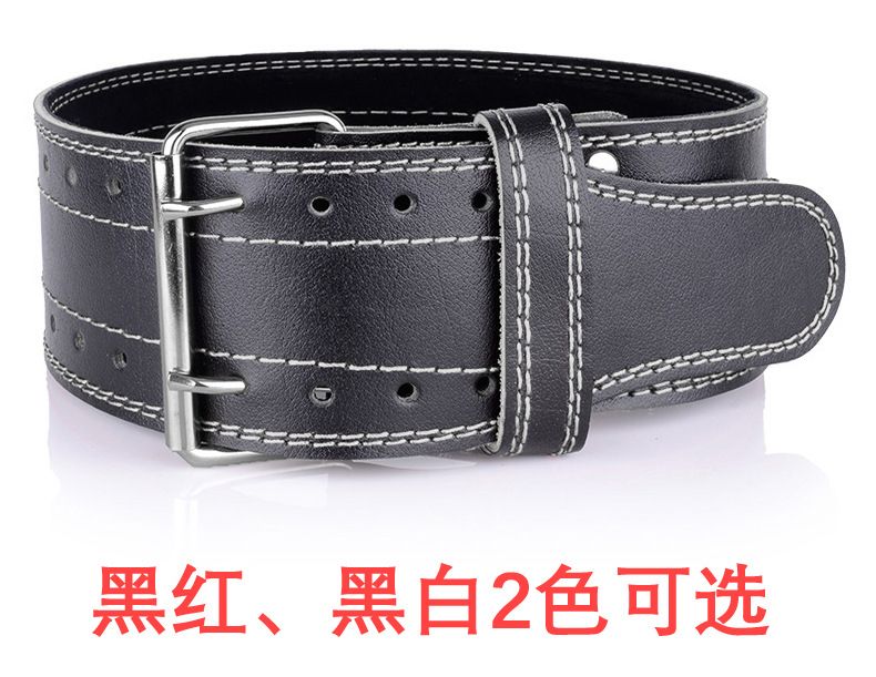 (B)Cowhide Weightlifting  Belt Bodybuilding Deadlift Gym Lumbar Belt Fitness Workout Back Prot JIN