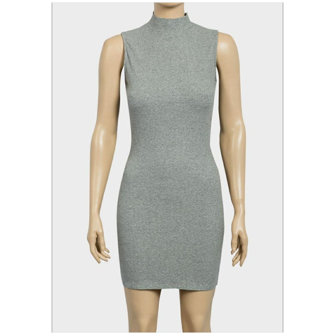 Mfed Ladies Ribbed Bodycon Sleeveless Dress