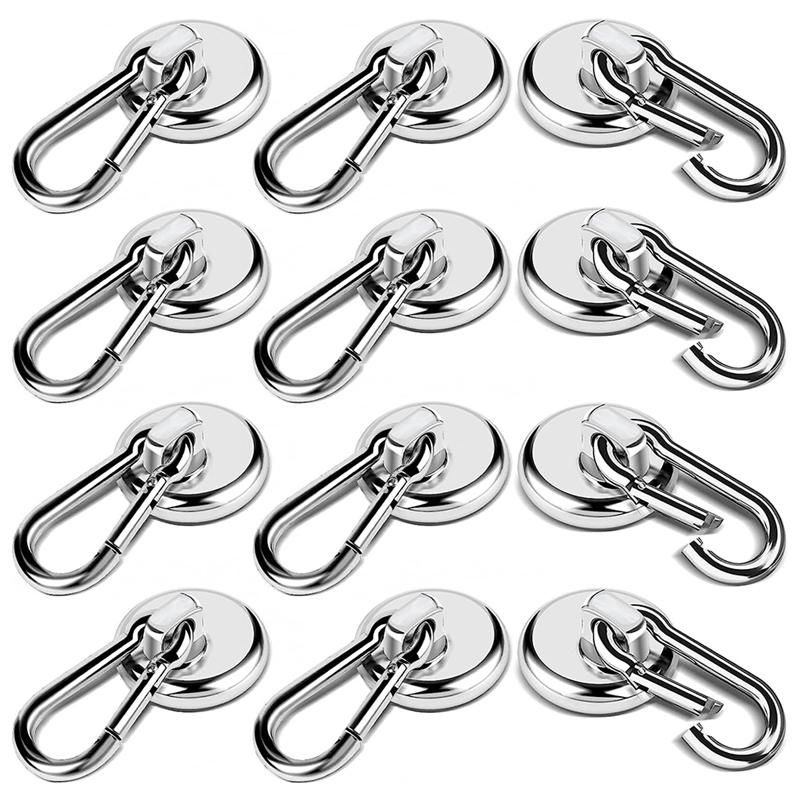 12 Pack Strong Magnetic Hooks, 60LBS Heavy Duty Magnet