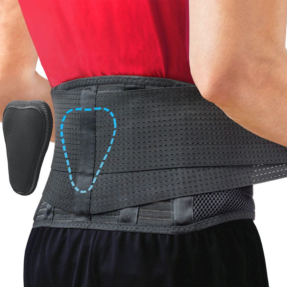 (Black)Back Support Belt Relief For Back Pain,Sciatica,Breathable Mesh Design With Lumbar Pad, JIN