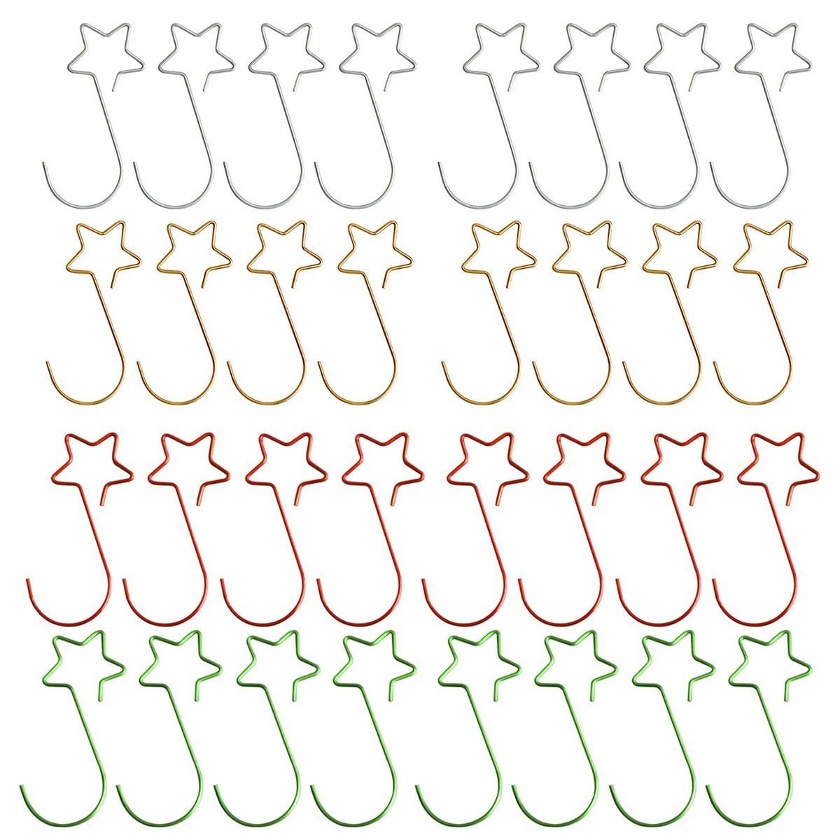 160Pcs Christmas Ornaments Hooks Star-Shaped Tree Hangers Metal Hanging Hooks for Hanging Christmas Tree Decorations