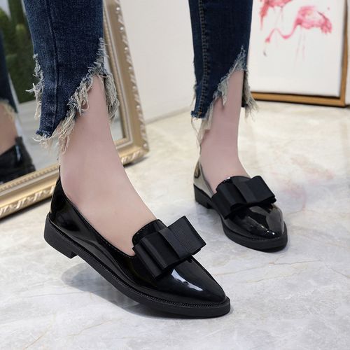 Ladies Casual Leather Shoes Flat Pump Women's Shoes