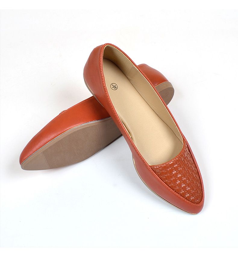 Women's Office Flat Shoes - Burnt Orange