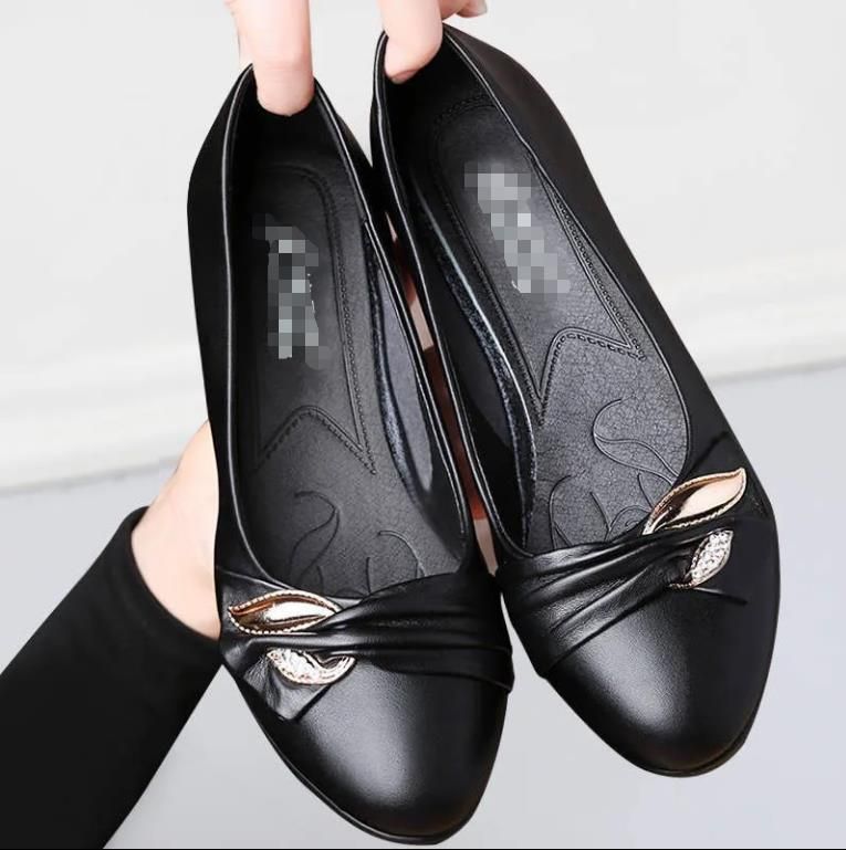 Ladies Fashion Casual Flat Shoes Office Shoes-Black