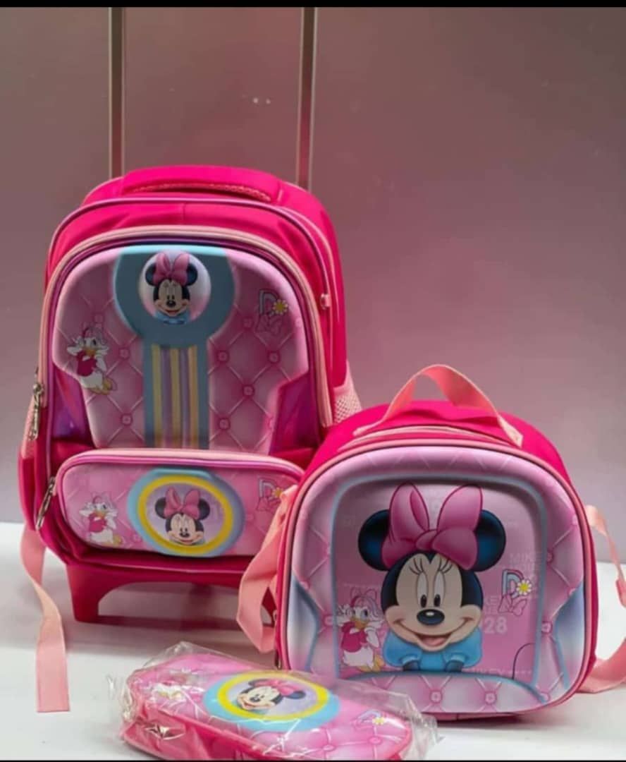 3 SET TROLLEY MICKEY SCHOOL BAG ( MEDIUM SIZE)