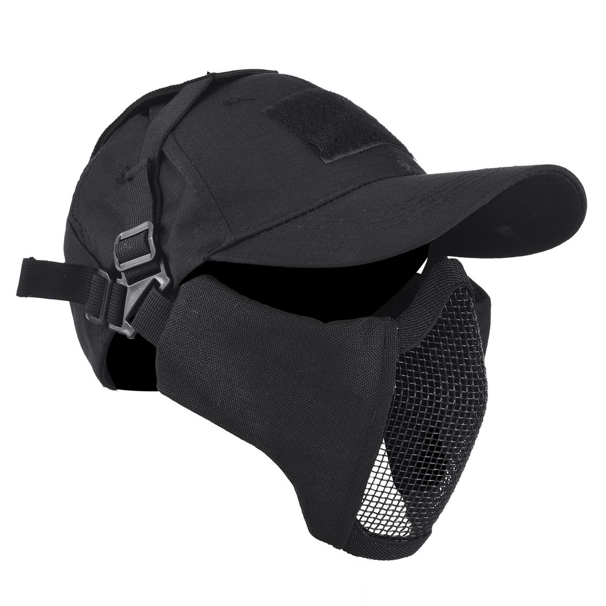 Foldable Airsoft Mesh Mask Outdoor Hunting Protective Face Mask with Baseball Cap