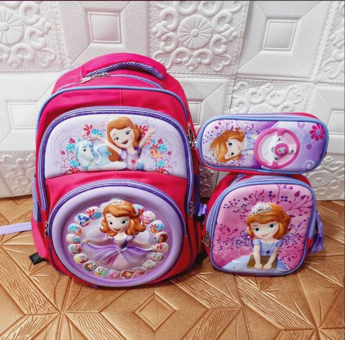 3 In 1 Backpack School Bag For Girls