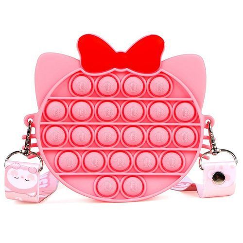 Pop Shoulder Bag Fidget Toy Pink Cute Cat Pop Fidget Bag