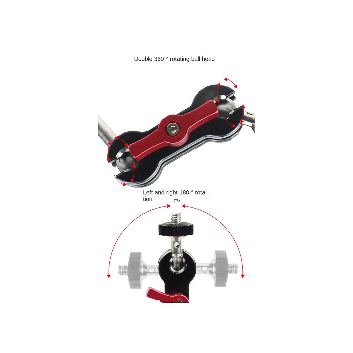 Articulating Arm Mount Double Ballhead 14 Inch Screw for DSLR Camera Light Tripod Live Hot Shoe Bracket Type D