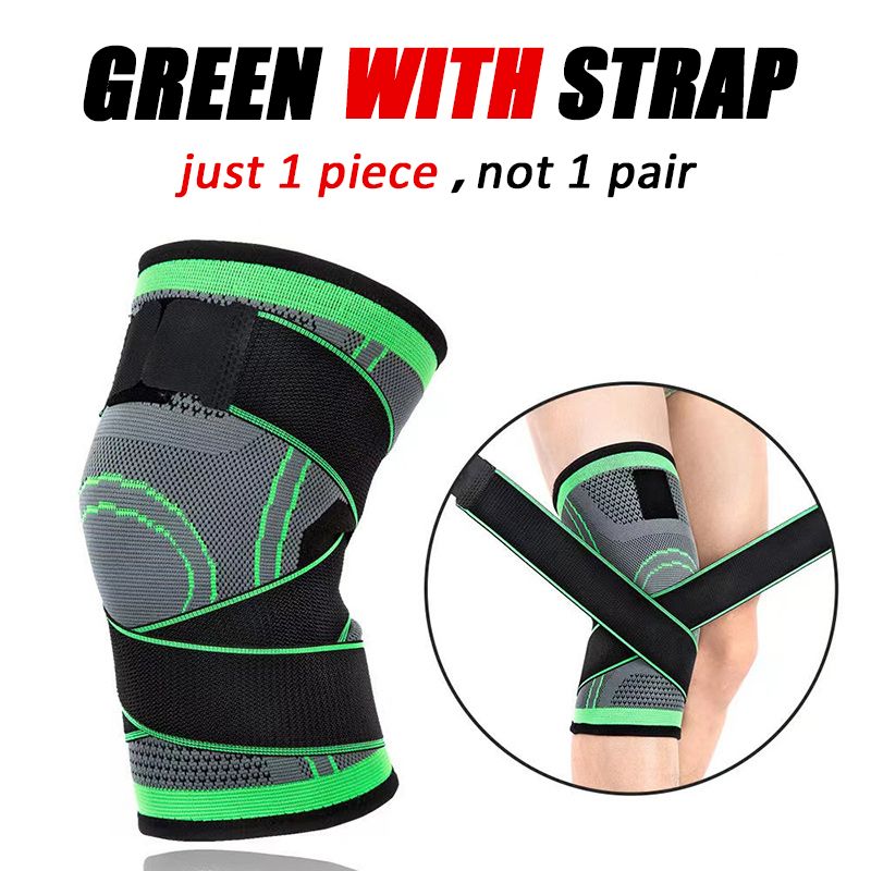 (1-PCS Green)Knee Support Adjustable Knee Brace Anti Slip Compression Knee Sleeve For Meniscus Tear Arthritis Tendinitis Ligament Weight SAB