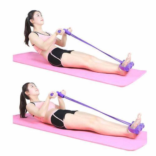 FourTube Elastic Rope Home Fitness Equipment With Foam Pedal