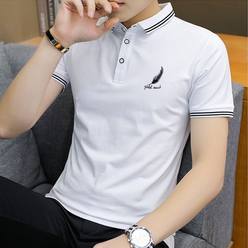 Men's Business Fashion Polo Shirt-white