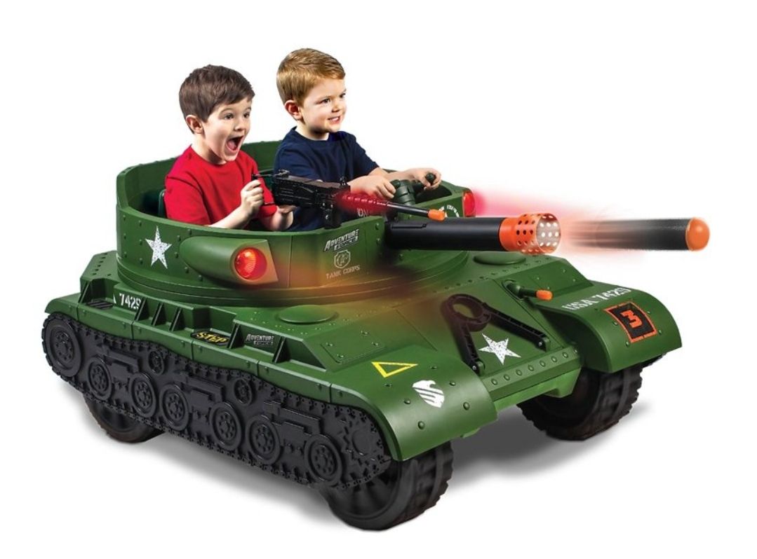 NEW WALMART EXCLUSIVE Adventure Force 24 Volt Thunder Tank Ride-On With Working C And Rotating Turret!