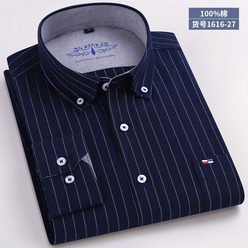 （Men Shirt 27）Mens Designer Clothes Shirt High Long Sleeve Cotton Blue Casual