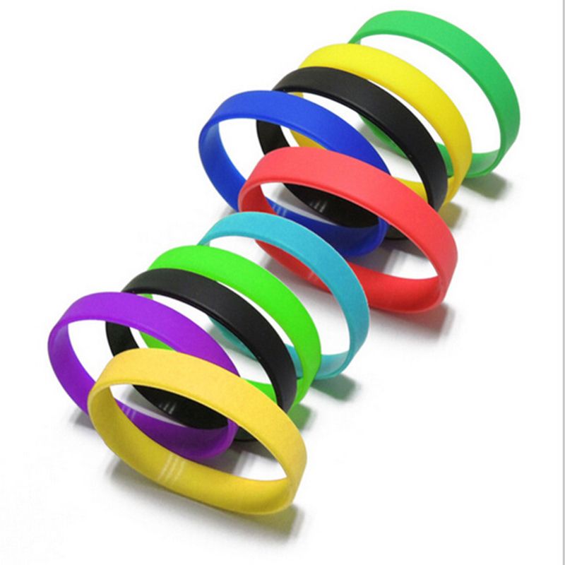 Silicone Rubber Wristband Flexible Wrist Band Cuff Bracelet