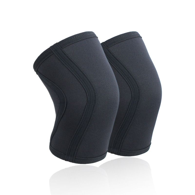 (Black)1 Pair Squat 7mm Knee Sleeves Pad Support Men Women Gym Sports Compression Neoprene Knee Protector For CrossFit Weightlifting SAB