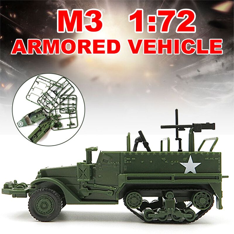 1:72 Half Track Armored Vehicle Self Assembly Model Toy Car Gift New