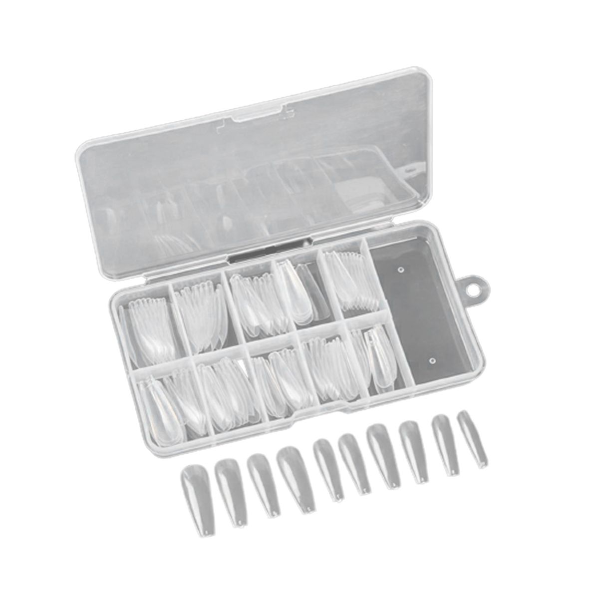 100Pcs Fake Nails Natural Fashion Full Cover-Transparent