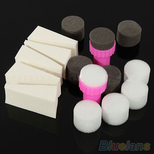 1 Set Nail Art Kits Sponge Stamper Shade Transfer Template-