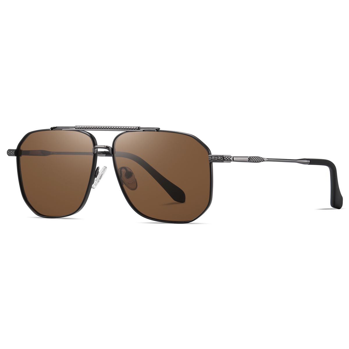 Men's Aviator Polarized Sunglasses Square Metal Frames