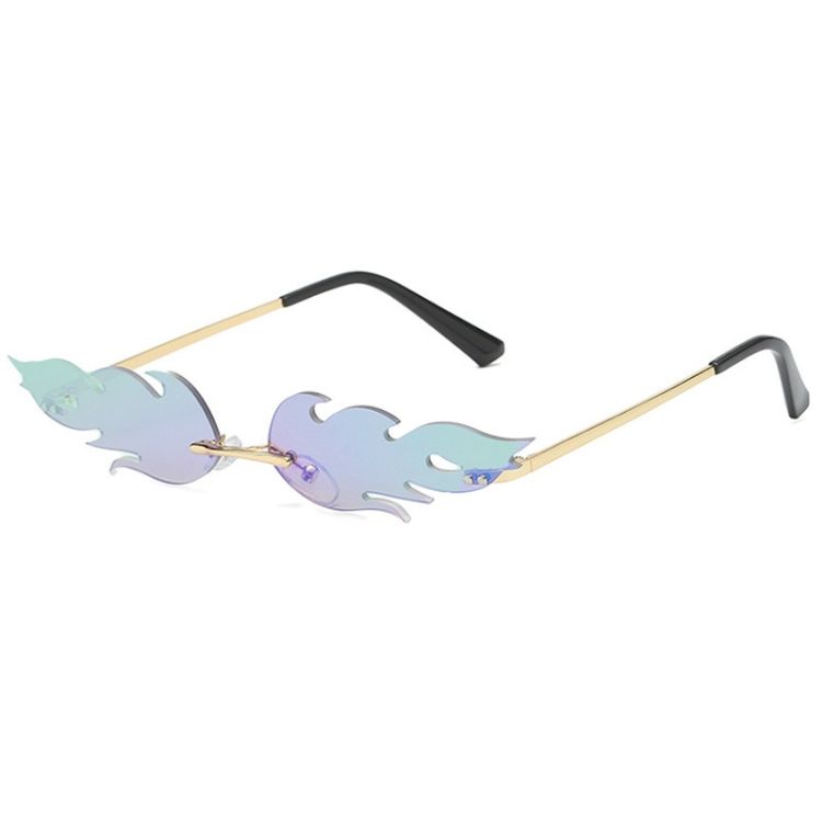 Flame Sunglasses Metal Frameless Street Sun Glasses