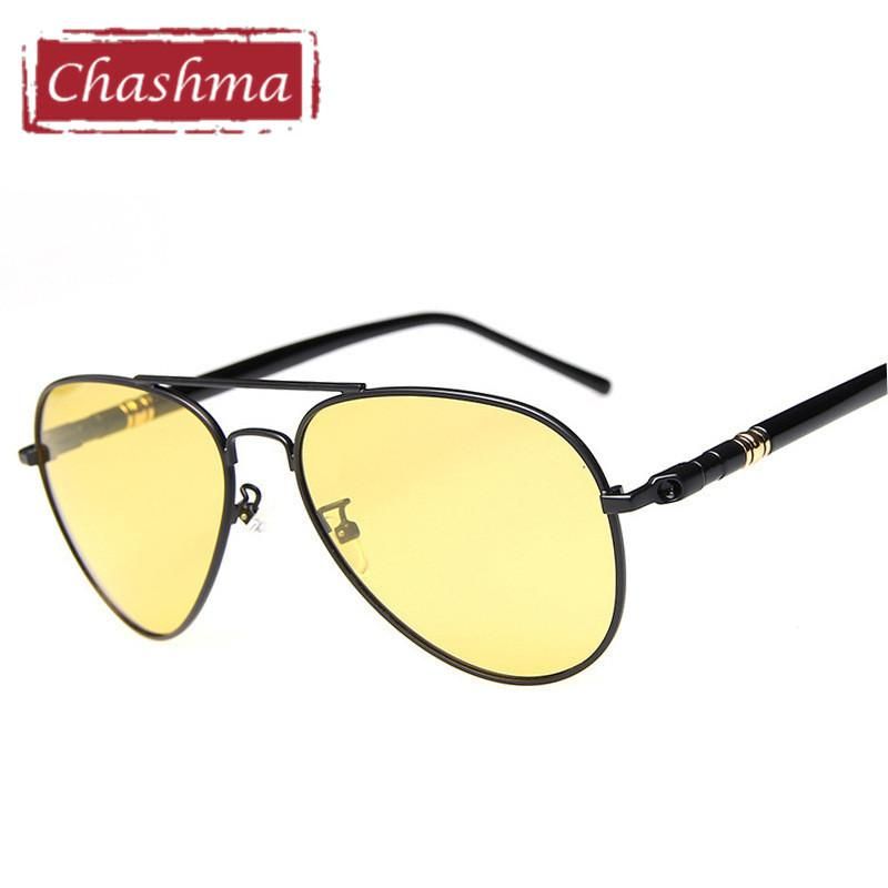Classic Design Pilot Myopia Night Driving Glasses Anti Glare Polarized Men Sunglasses Yellow Lenses Prescription Sun Glasses