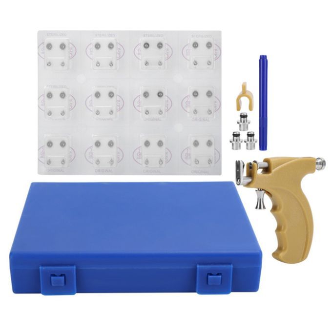 1Set Professional Steel Stainless Ear Piercing Kit With 24