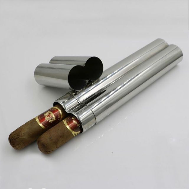 Cigar Tube Box Hip Flask Cigar Case