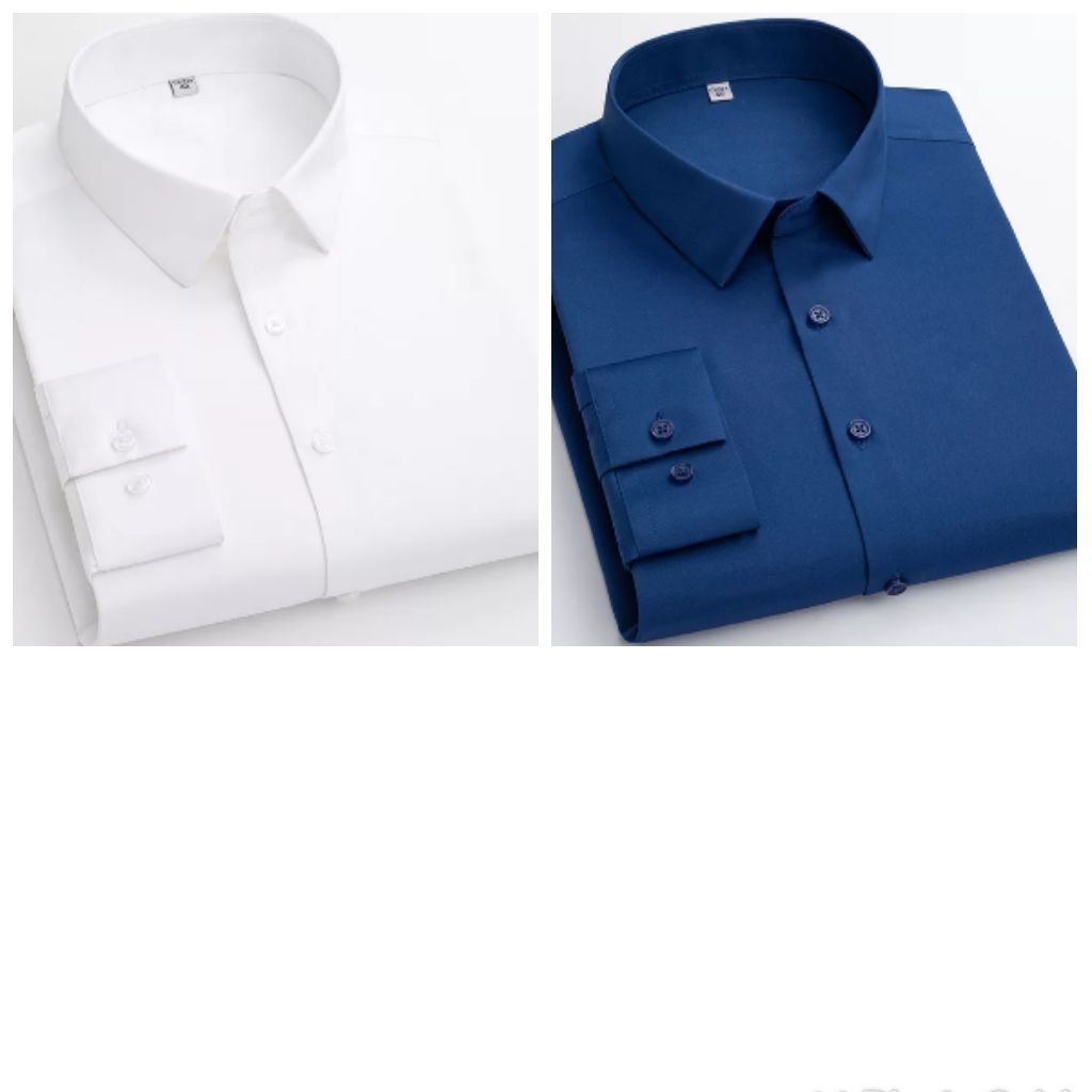 2in1 CORPORATE LONG-SLEEVE SHIRT FOR MEN - Navy Blue, White