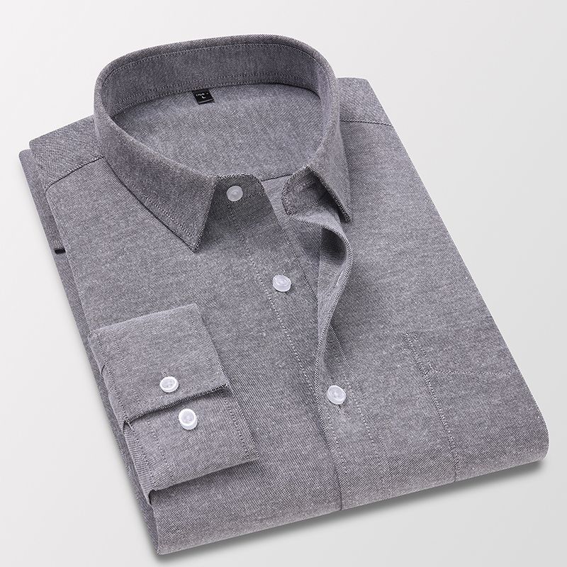 Men's Long Sleeve High Quality Shirt Slim Fit Trendy Business Casual Shirt Grey
