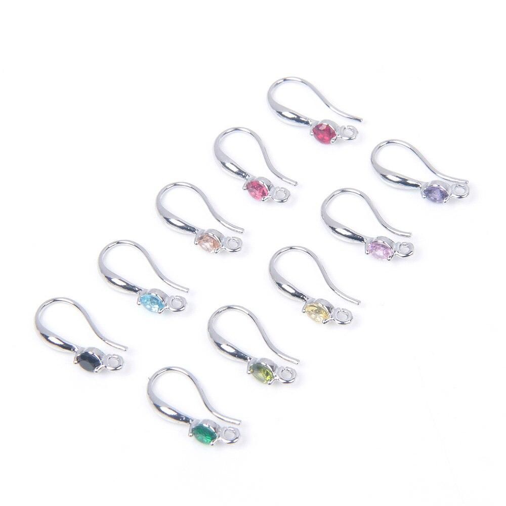 XHN 20PCS Brass and Zircon Earrings Hooks Jewelry Making Supplies Diy Findings Accessories