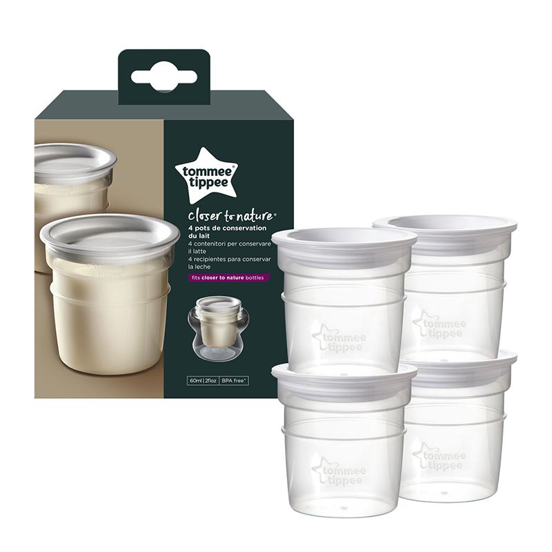 Closer To Nature Breast Milk Storage Pots 4 Pack 0m+