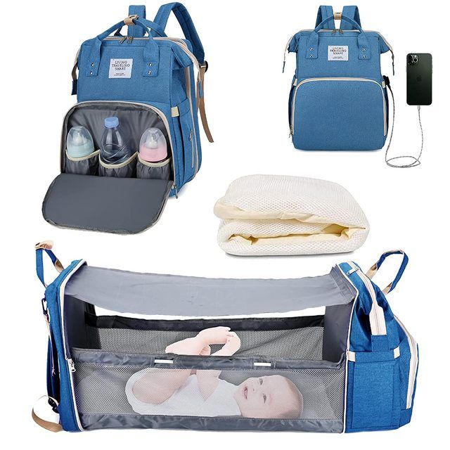Nappy Bag Station Baby Bed Bassinet Folding Crib Shade Cloth