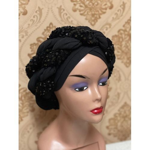 Twist Sequence Turban - Black