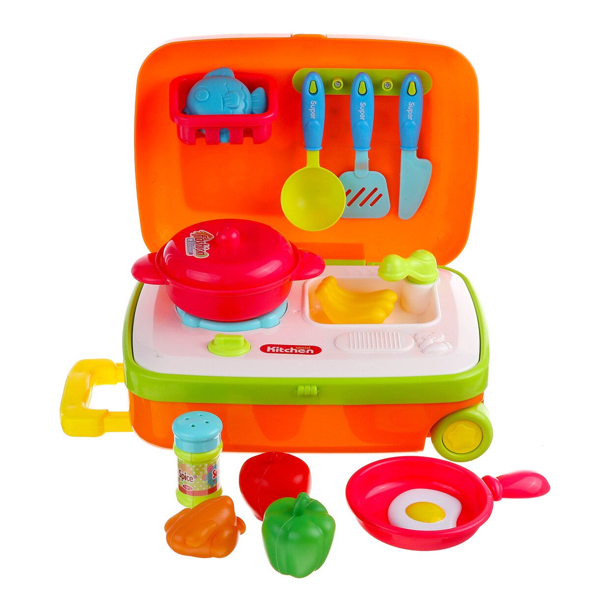 Kids Pretending Doctor's Playing Set Case Education Kit Boys Girls Toy Orange
