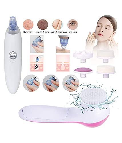 Derma Combo (Set Of 2 ) Blackhead Remover Derma Suction Machine And 5 In 1 Face Massager