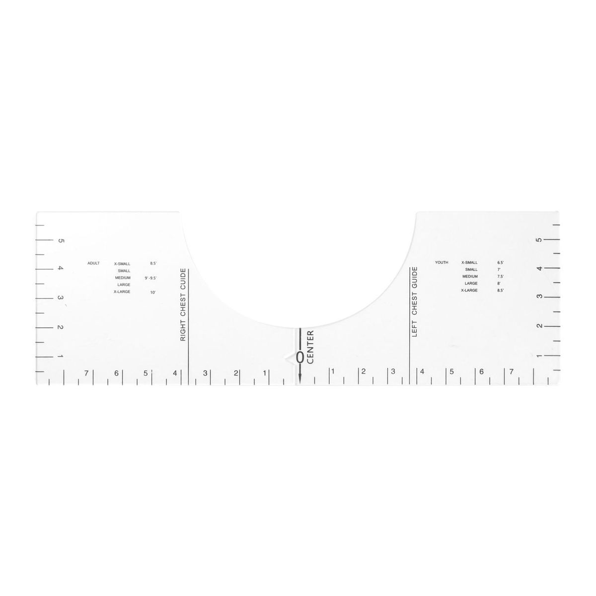 Acrylic Transparent T-Shirt Guide Ruler Round Collar Calibration Tool Sewing Accessories Aligns Tool Ruler