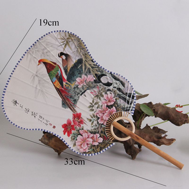 Style Bamboo Cloth Decoration Old Round For Shooting Fan Silk Props Fan Pu Material Home Printing Collection Fashion Paper