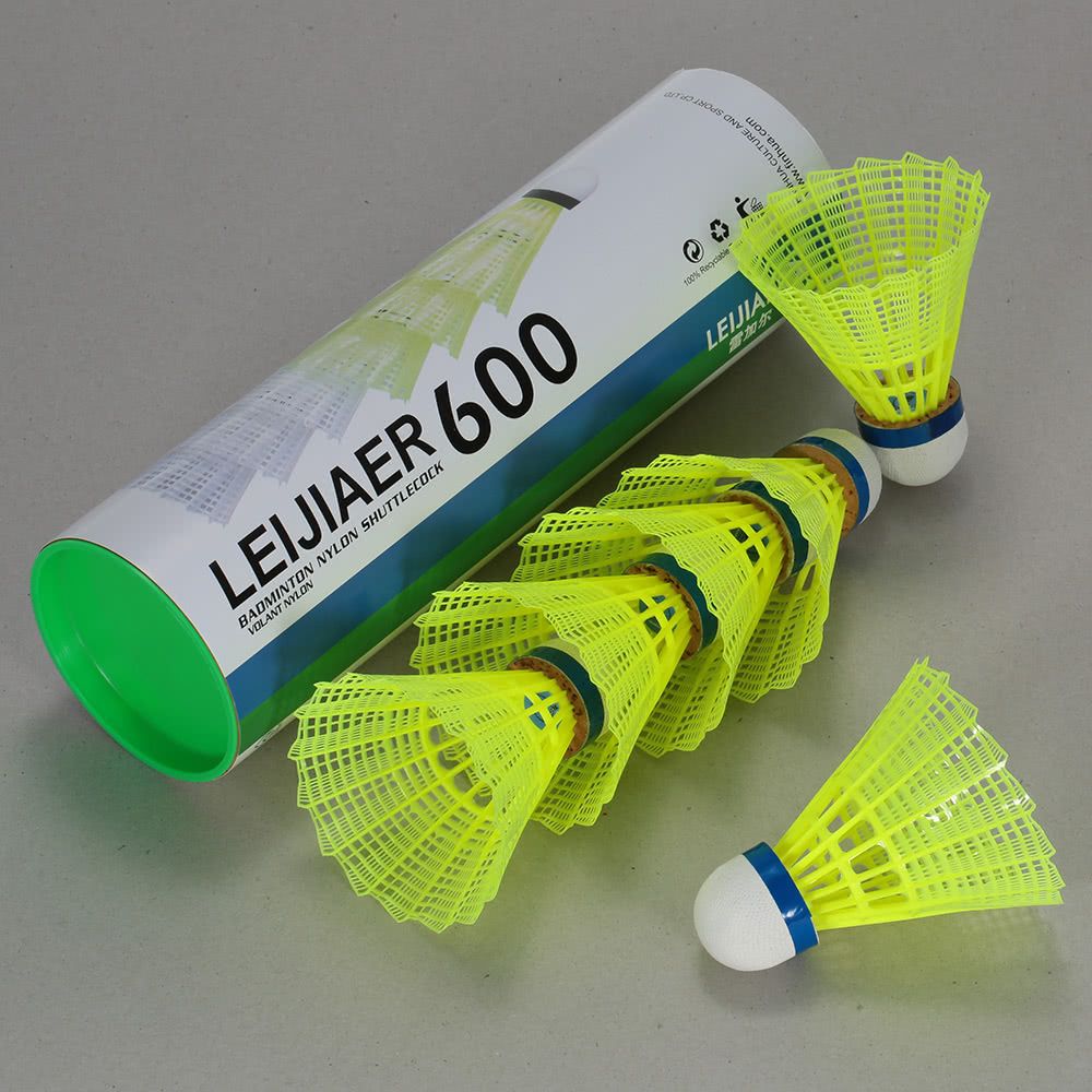 6PCS Professional Badminton Ball Yellow Feather Nylon