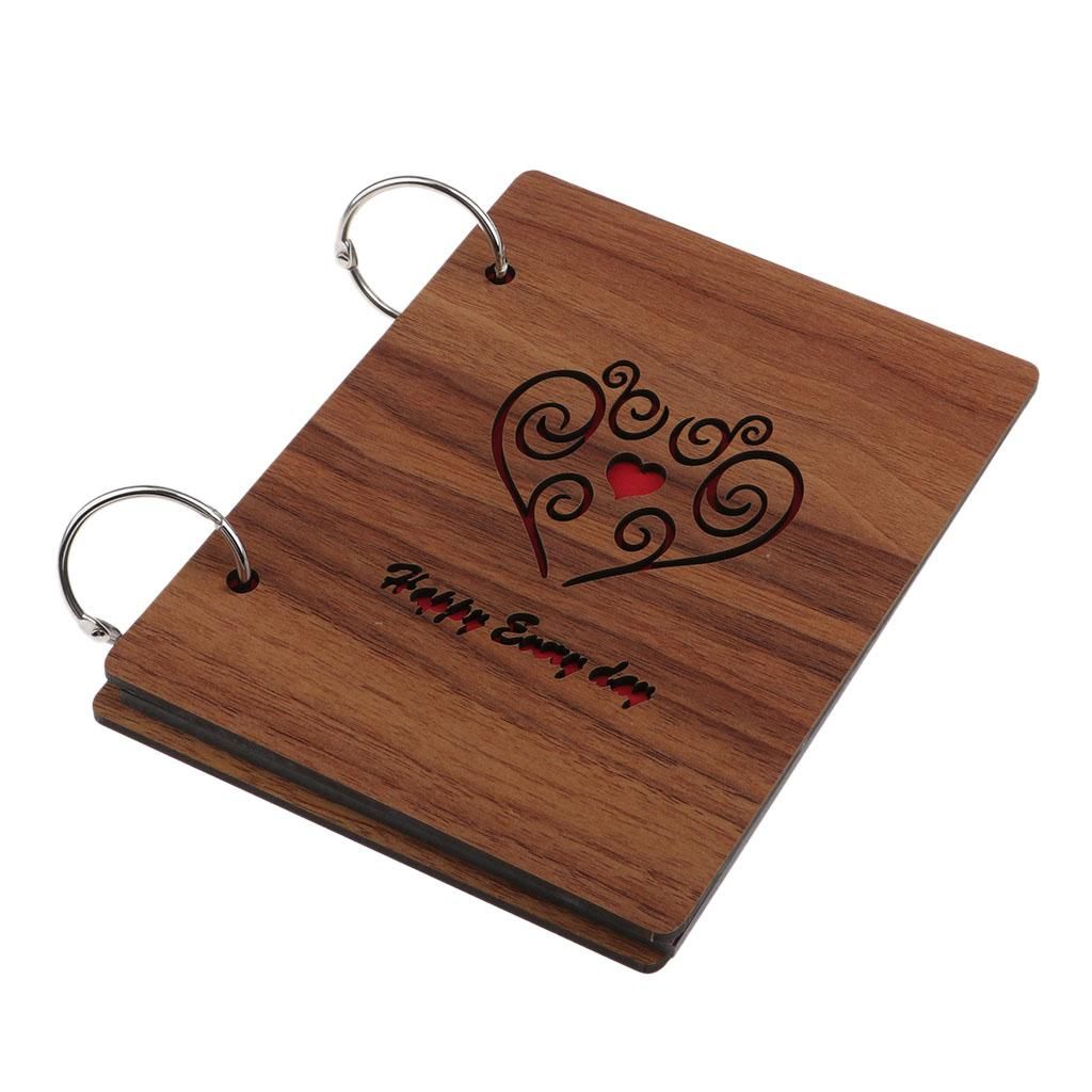 Wooden Scrapbook Photo Album Kraft Paper For Valentines Day Wood 1