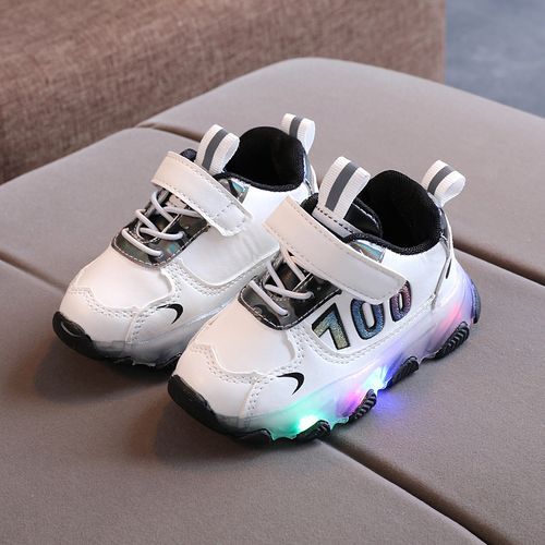 Children's Running Shoes LED Lights-Black